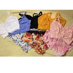 Free People Intimately Sleep Shorts and Cosabella Bralettes Almost New